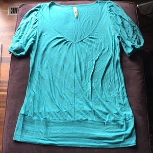 EUC Eyeshadow Green Chevron Detail Banded Tee